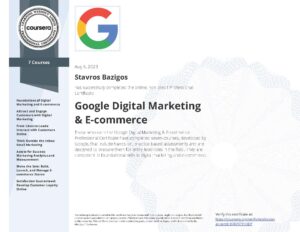 Google Digital Marketing and E-commerce Professional Certificate